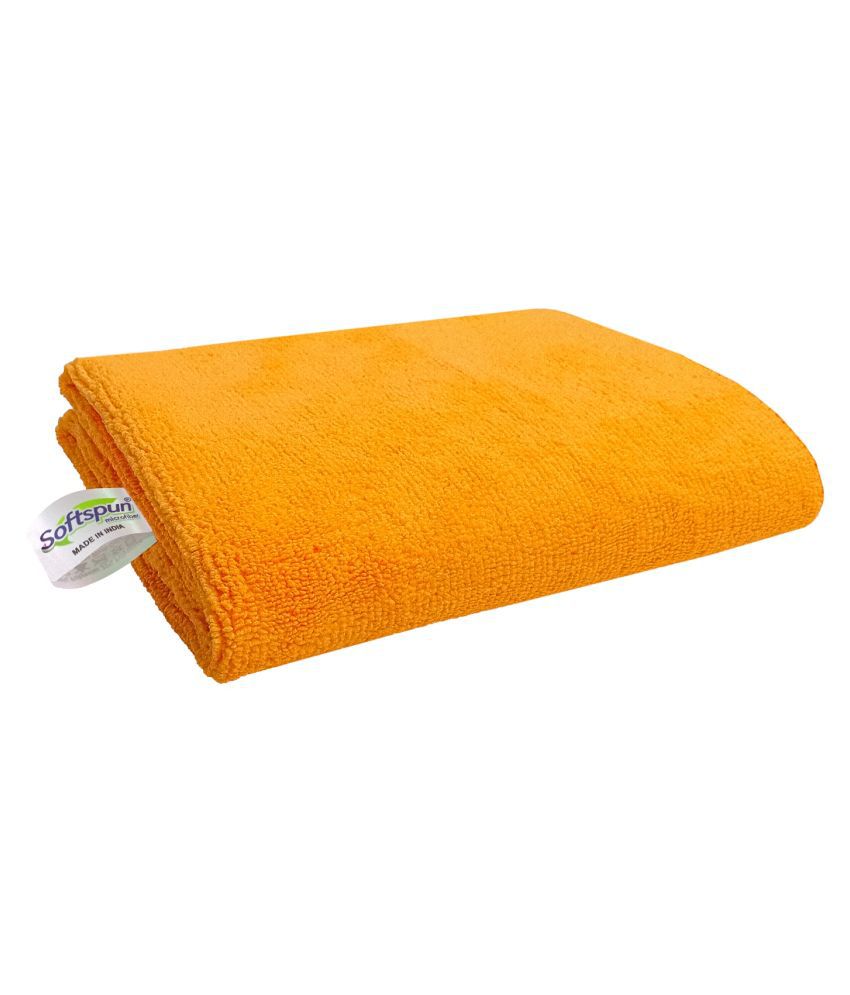     			SOFTSPUN Microfiber Hair and Face Care Towel 40X40 cm 340 GSM (Set of 1, orange)