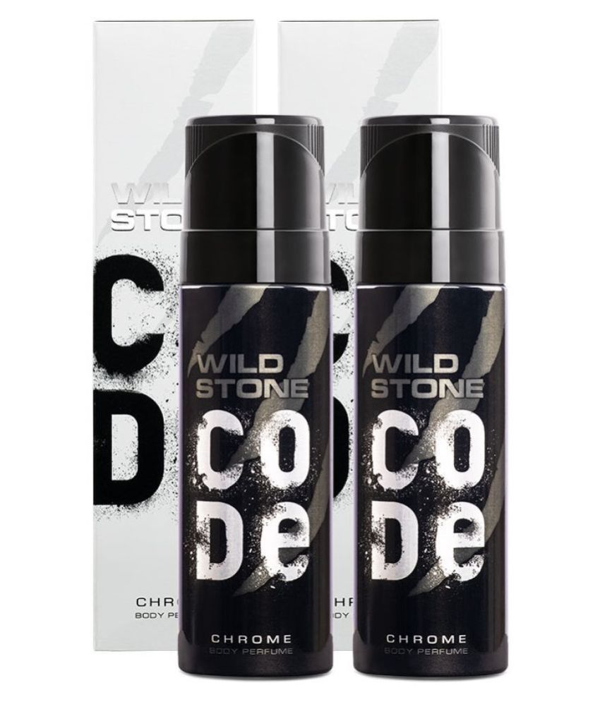     			Wild Stone Code Chrome Combo Body Spray - For Men (300 ml, Pack of 2)