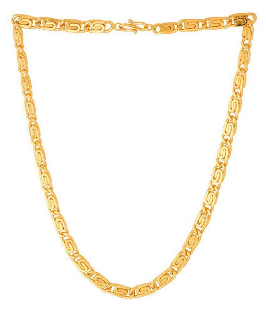     			Happy Stoning Stylish Linking Gold Plated Brass Chain for Men (22 inches)