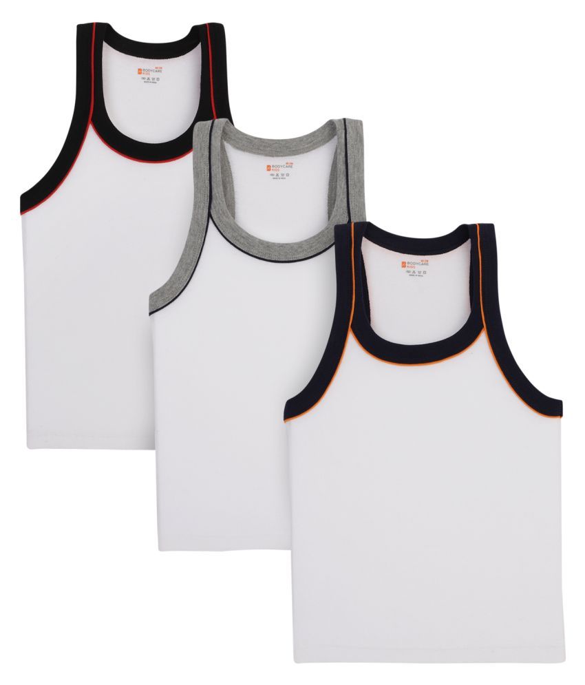     			Pack of 3 Bodycare Kids 100% Cotton Boys Vest ( White )