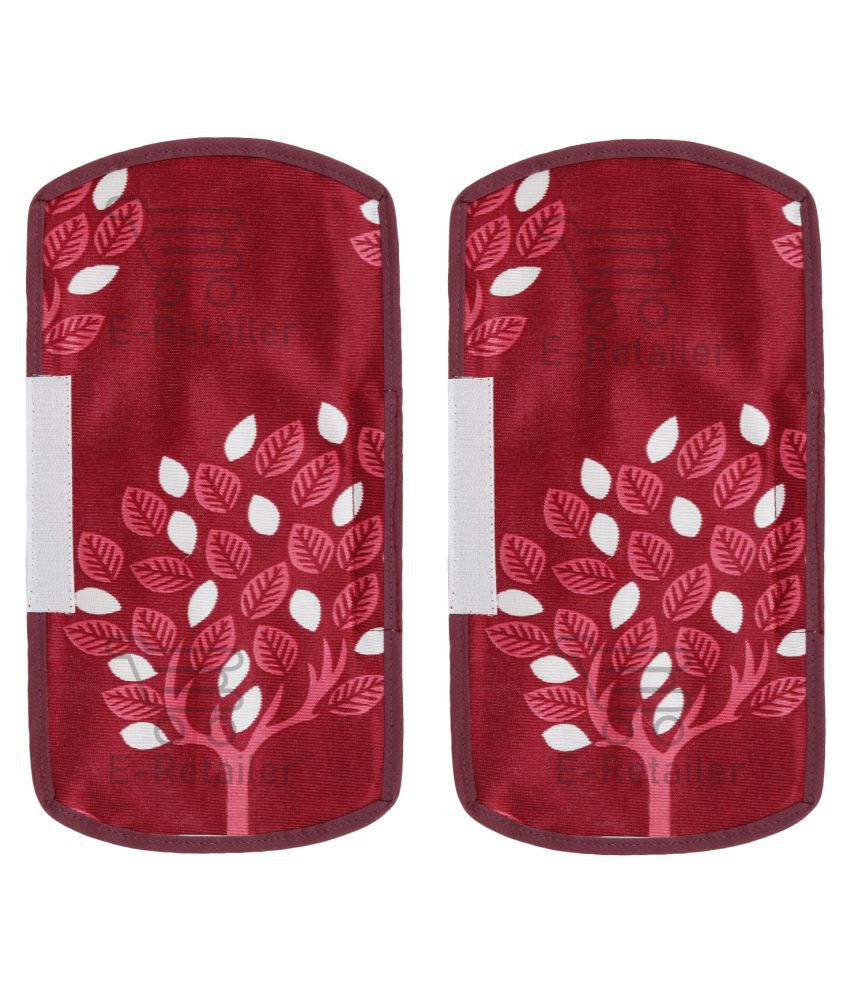     			E-Retailer Set of 2 Polyester Maroon Fridge Handle Cover