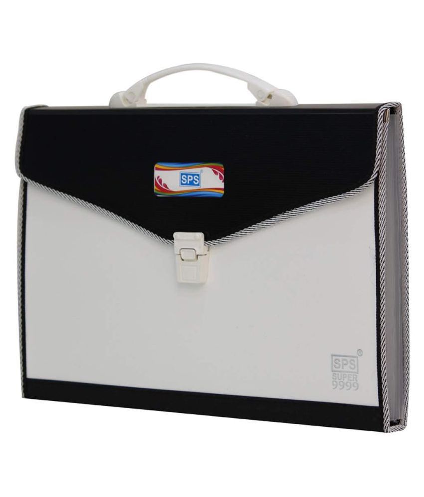     			SHB Presents Plastic File Folder Expanding Bag PP Button-Fly File Folders 9999 (Black)