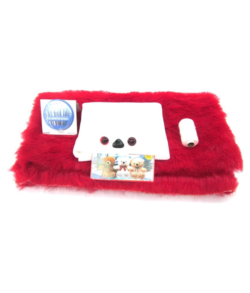     			Soft Toys Teddy Bear Diy Making Kit Includes Fur, Acrylic Cloth, 2 Eyes 1 Nose, Needle Set, Reel, Draft