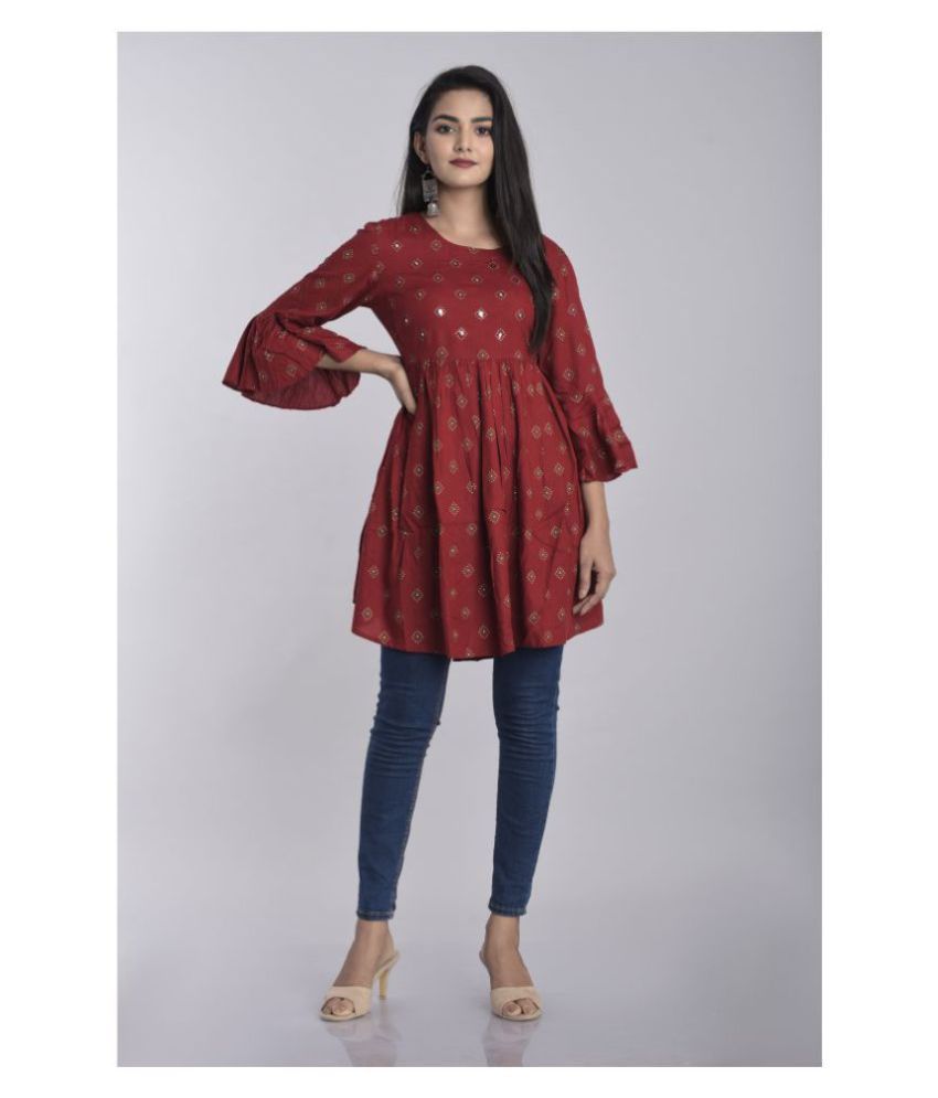 rayon long frock design