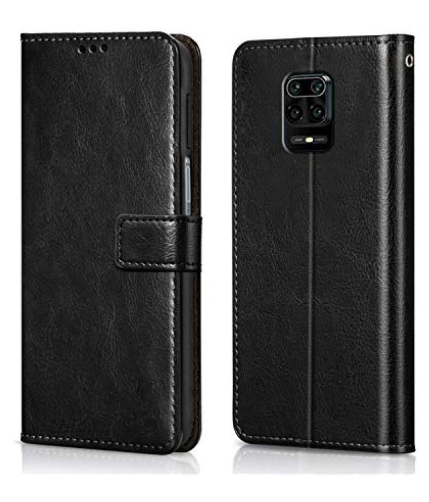 Xiaomi Mi Redmi Note 9 Pro Max Flip Cover by Wow Imagine Black
