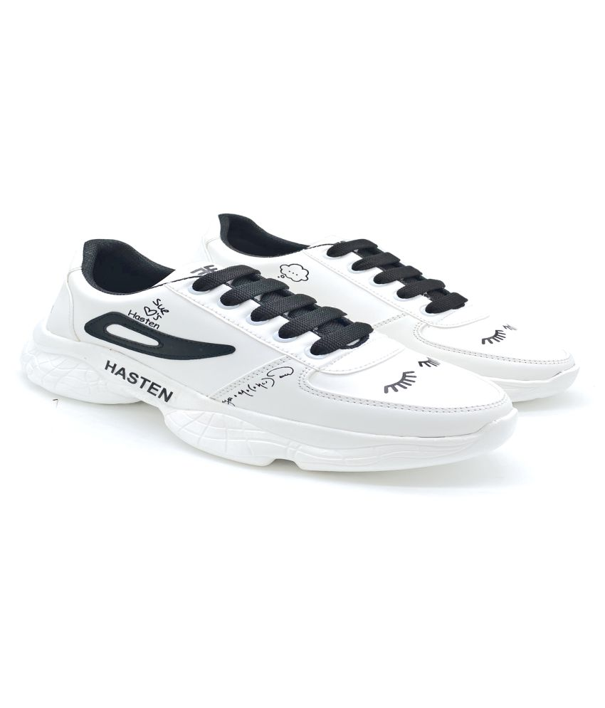     			HASTEN White Casual Shoes