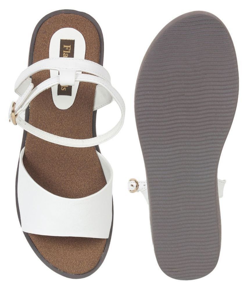 Flat N Heels White Wedges Heels Price in India- Buy Flat N Heels White Wedges Heels Online at 