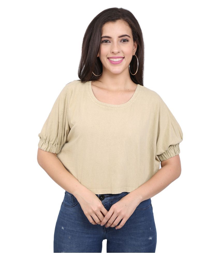 beige cropped shirt