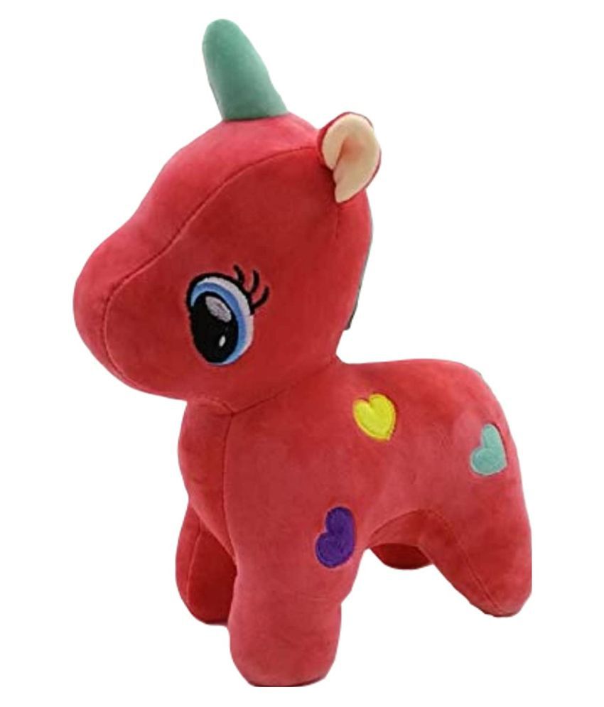     			Tickles Unicorn Soft Stuffed Plush Animal Toy for Girls & Boys Kids Babies Birthday Gift  (Size: 25cm Color: Red)