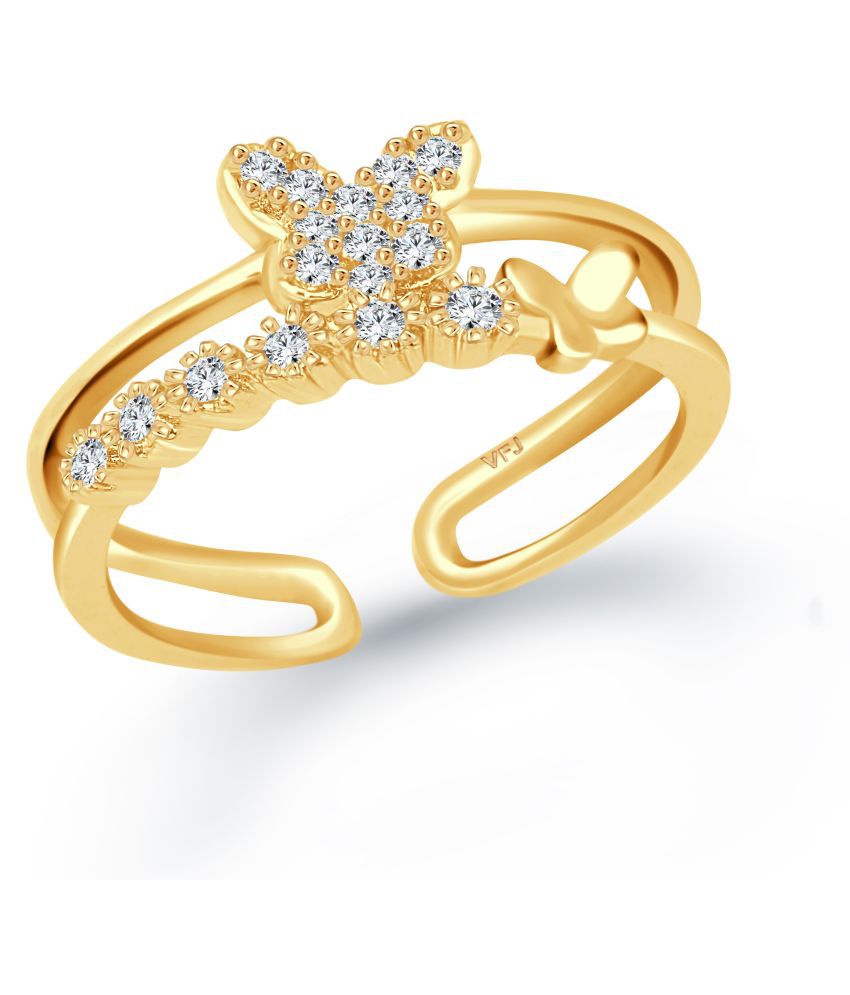     			Vighnaharta Butterfly CZ Gold and Gold Plated Alloy adjustable Finger Ring for Women and Girls