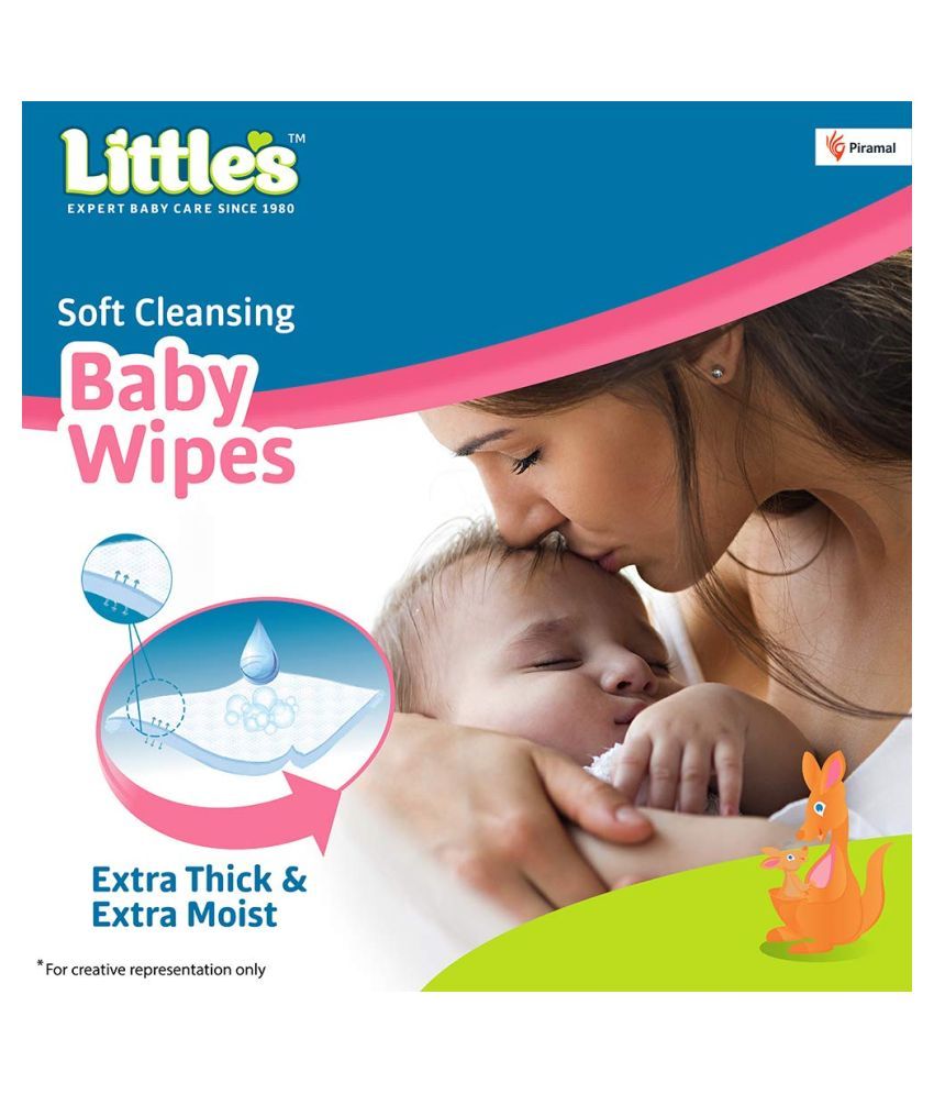 Little's Soft Cleansing Baby Wipes Lid Pack 80 Wipes (Pack of 3): Buy ...