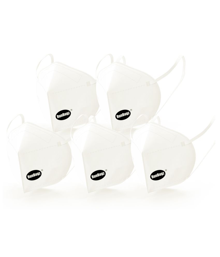 RunBugz N95 Mask for Men & Women Reusable & Protection White Mask