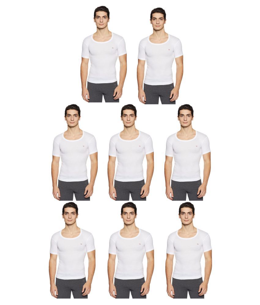     			Rupa Frontline White Half Sleeve Vests Pack of 8