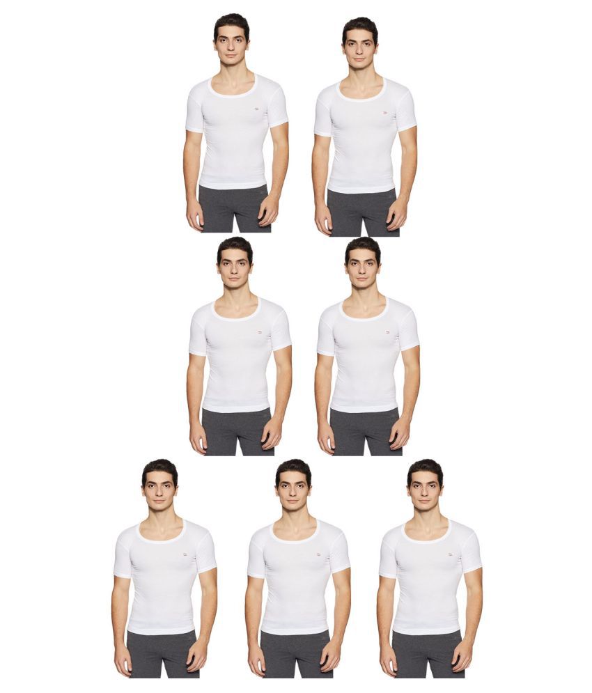     			Rupa Frontline White Half Sleeve Vests Pack of 7