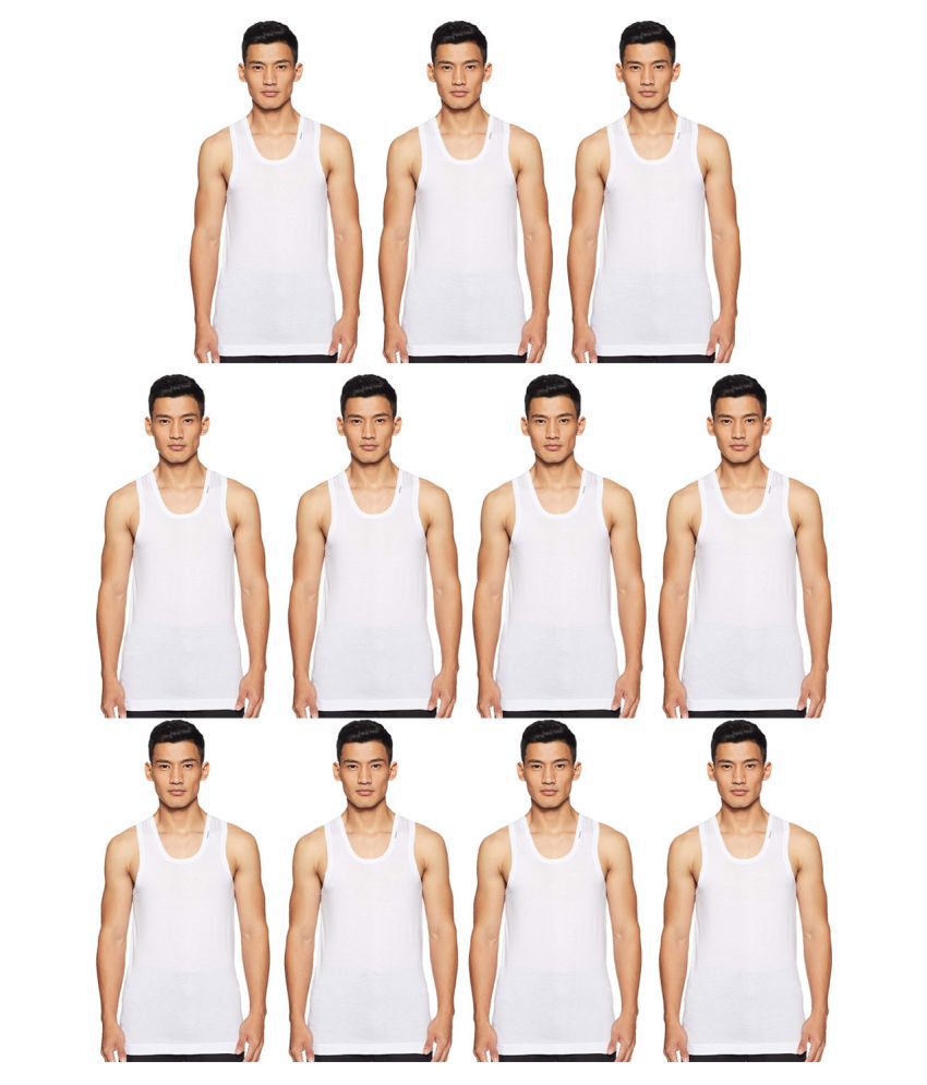     			Rupa Frontline White Sleeveless Vests Pack of 11