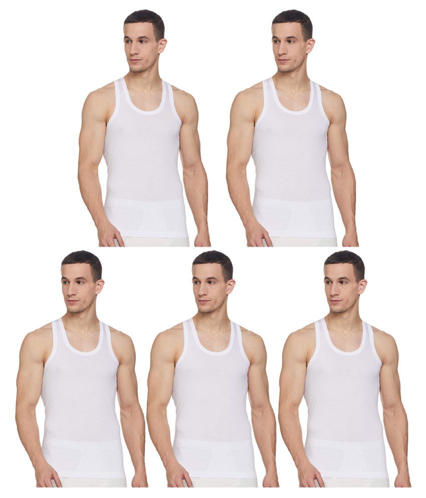     			Rupa Frontline White Sleeveless Vests