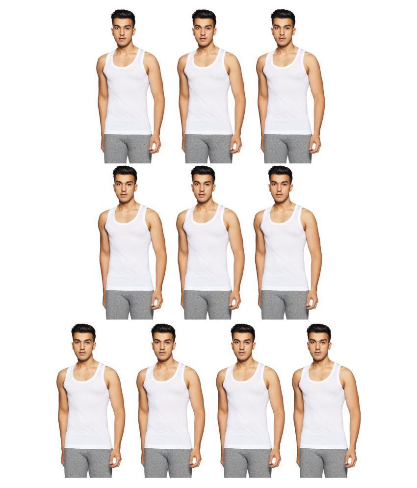     			Rupa Frontline White Sleeveless Vests Pack of 10