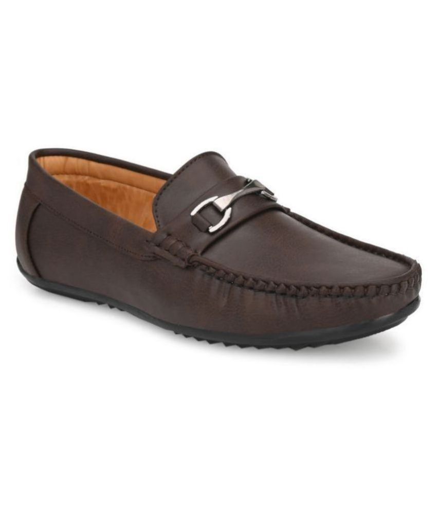     			Leeport - Brown Men's Slip on loafers