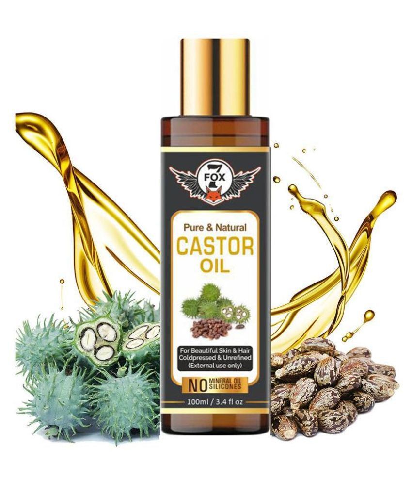 7 FOX Pure Cold Pressed Castor Oil For Hair Growth- 100 mL