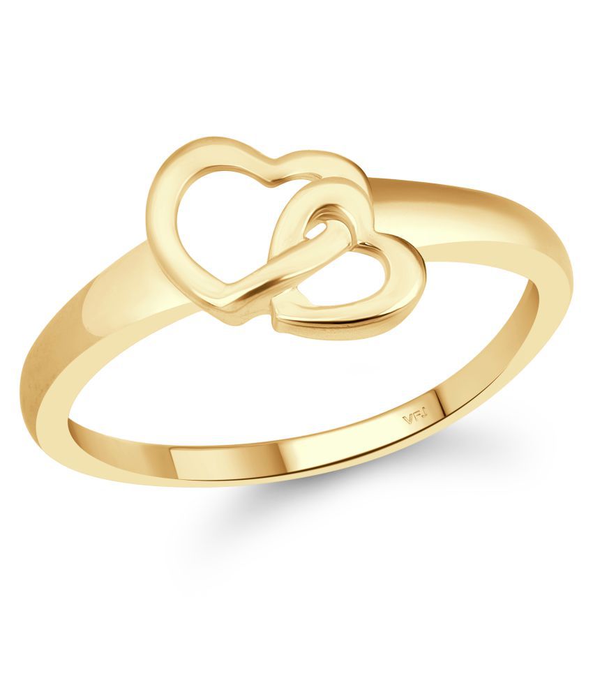     			Vighnaharta Cute Double Heart CZ Rhodium Plated Ring for Women  [VFJ1633FRR14]