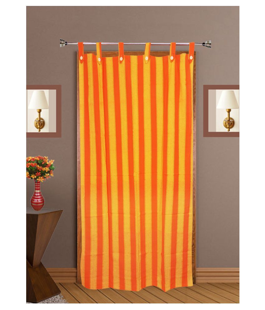     			HOMEFLY Vertical Striped Room Darkening Loop Curtain 6.5 ft ( Pack of 1 ) - Orange