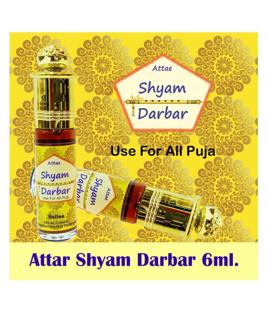     			INDRA SUGANDH BHANDAR Attar For Men|Religious Use|Women Shyam Darbar Pure Perfume 24 Hours Long Lasting Fragrance 6ml Rollon Pack Beautiful Combination of Kasturi Oudh and Chandan