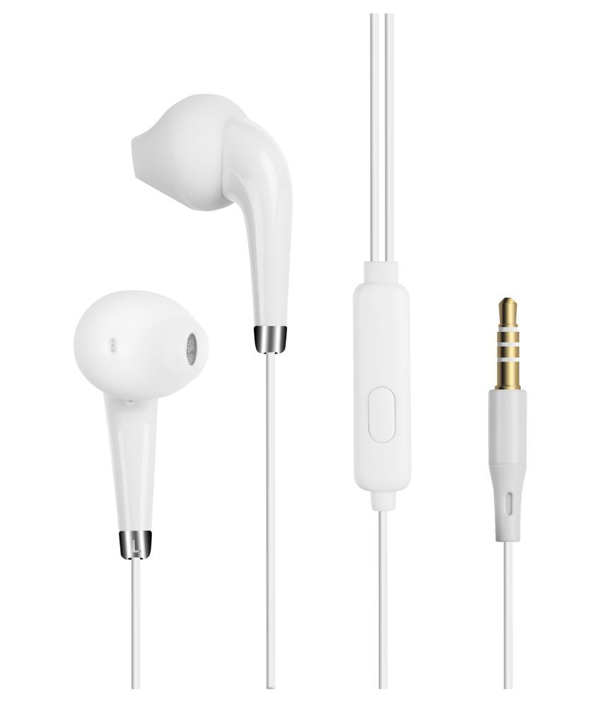 Zebronics Calyx White In Ear Wired With Mic Headphones/Earphones White