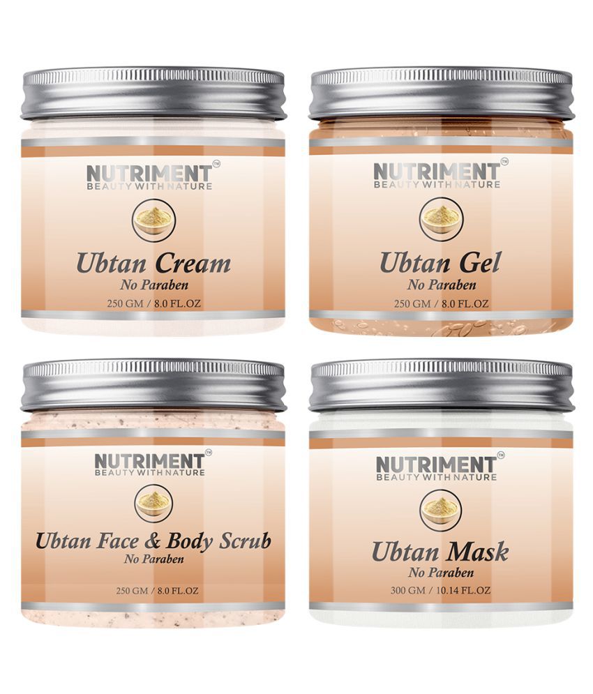 Nutriment Ubtan Scrub Gel Cream& Mask Facial Kit 300 g Pack of 4