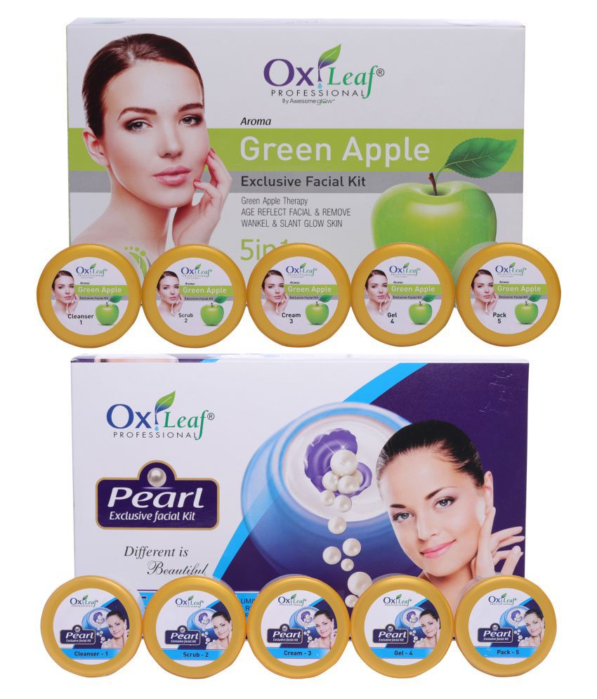     			Oxileaf Pearl & Green Apple Facial Kit 1400 g Pack of 2