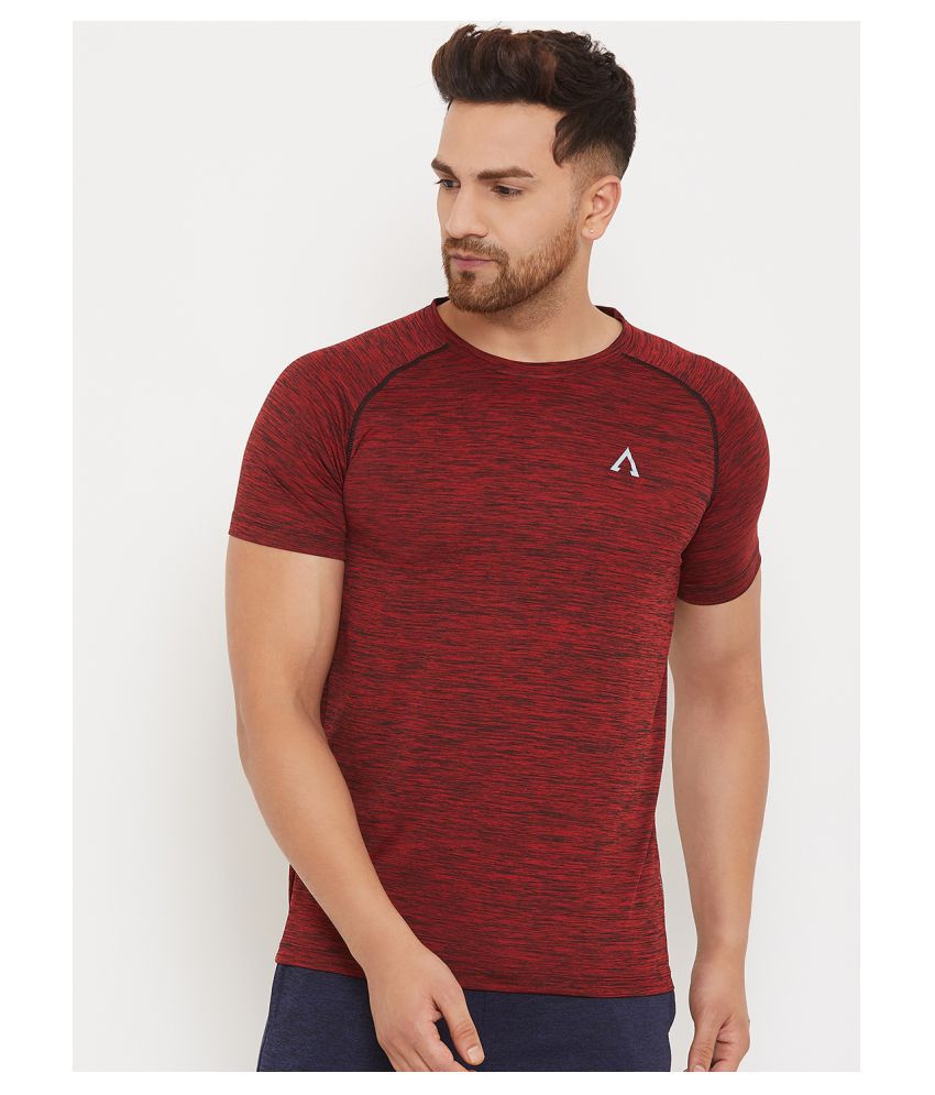 AUSTIN WOOD - Maroon Polyester Slim Fit Men's Sports T-Shirt ( Pack of 1 )