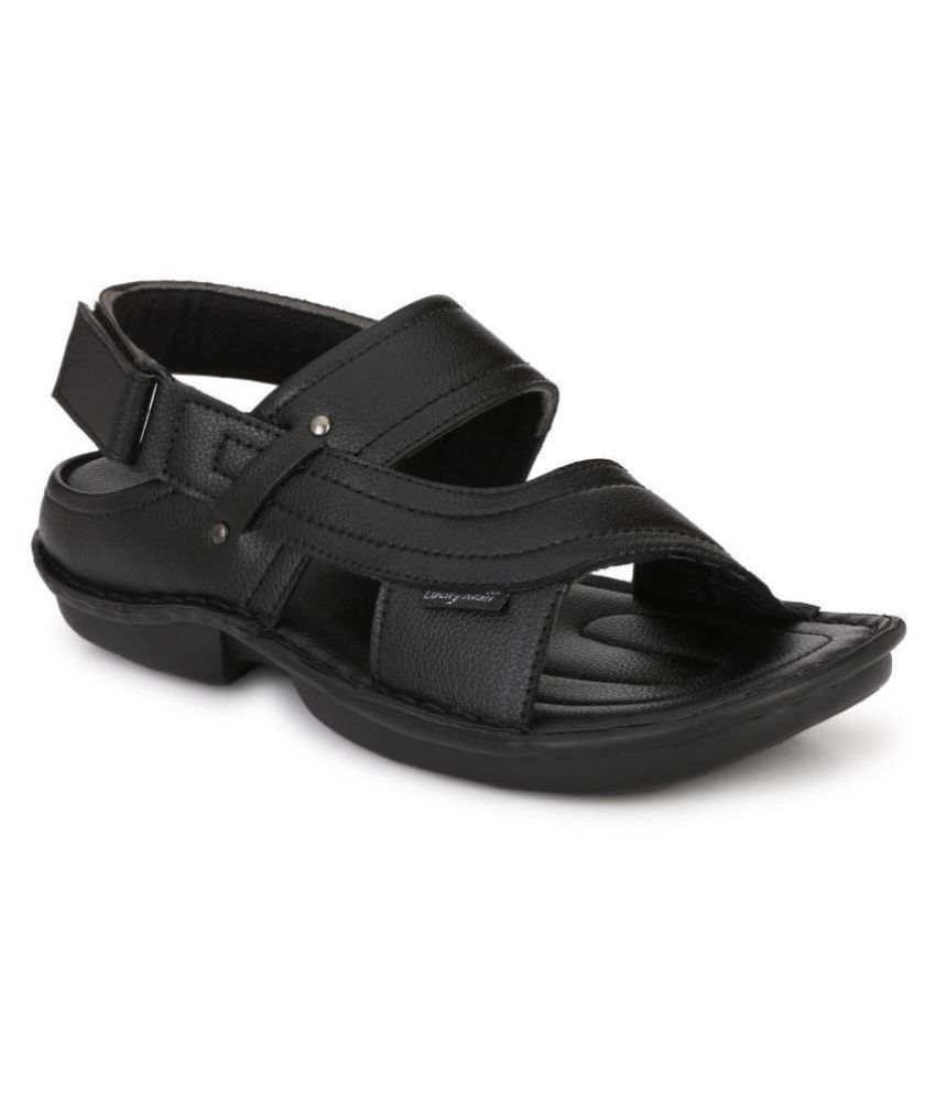     			Bucik Black Synthetic Leather Sandals