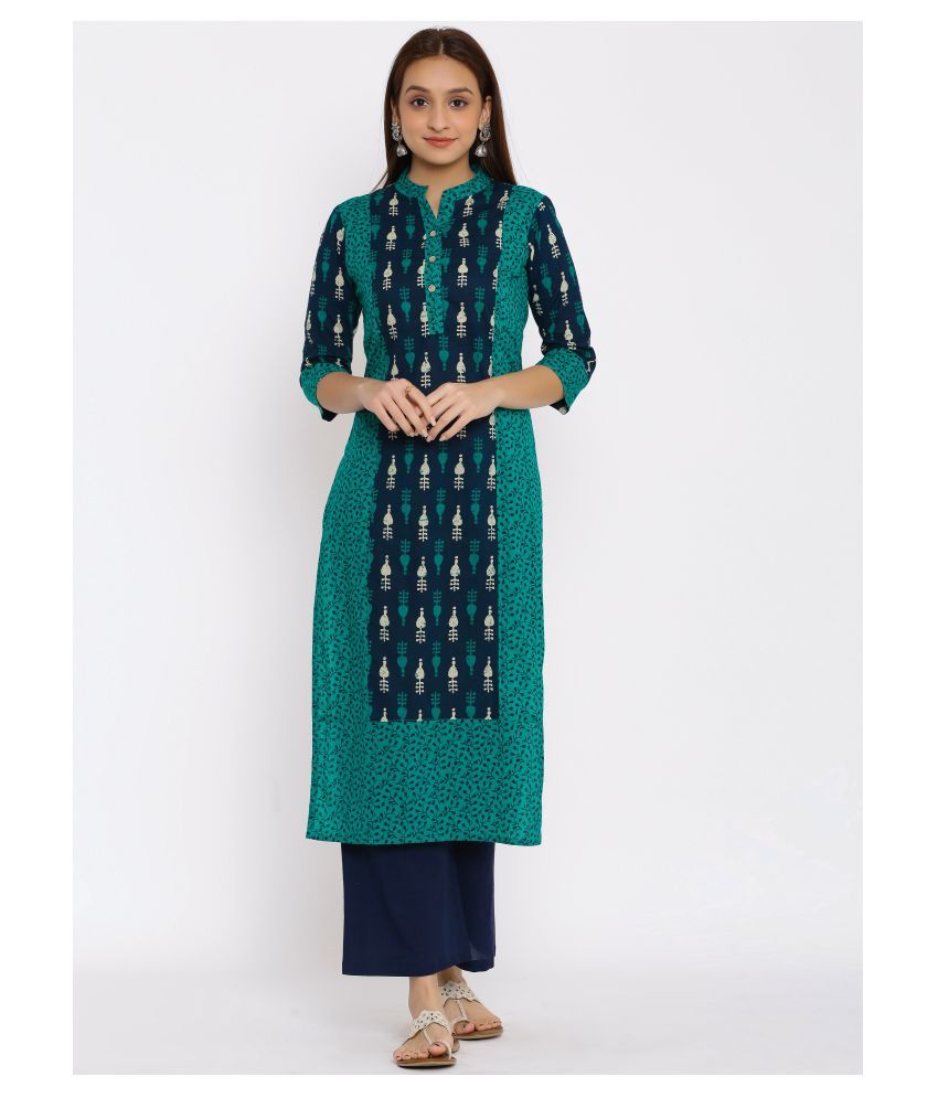     			SAART BUNAAI Cotton Kurti With Palazzo - Stitched Suit