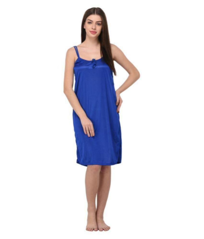 You Forever Satin Nighty & Night Gowns - Blue