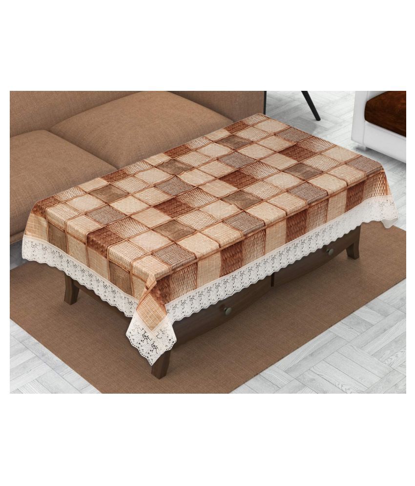     			HOMETALES Brown PVC Table Cover (Pack of 1)