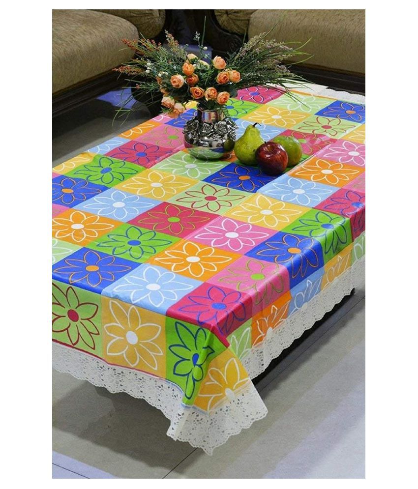     			HOMETALES Printed PVC 4 Seater Rectangle Table Cover ( 150 x 95 ) cm Pack of 1 Multicolor