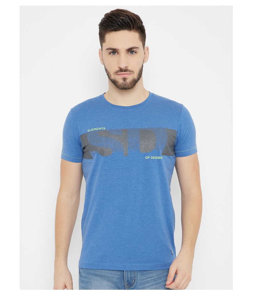     			Duke Cotton Blend Blue Printed T-Shirt