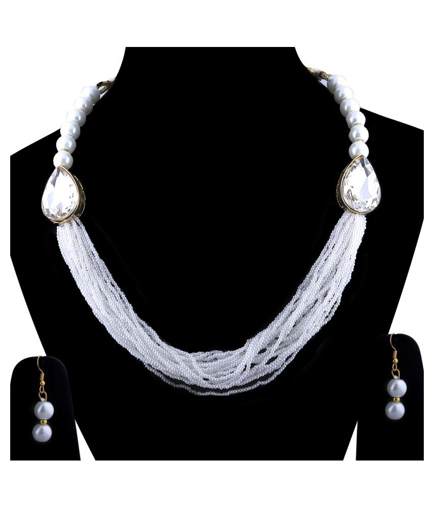     			Paola Alloy White Contemporary/Fashion Necklaces Set Contemporary