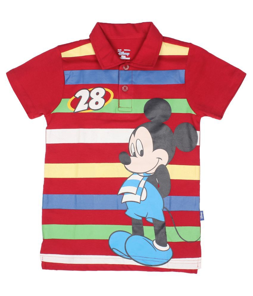     			Proteens Boys Red Disney Printed Round Neck T-Shirts