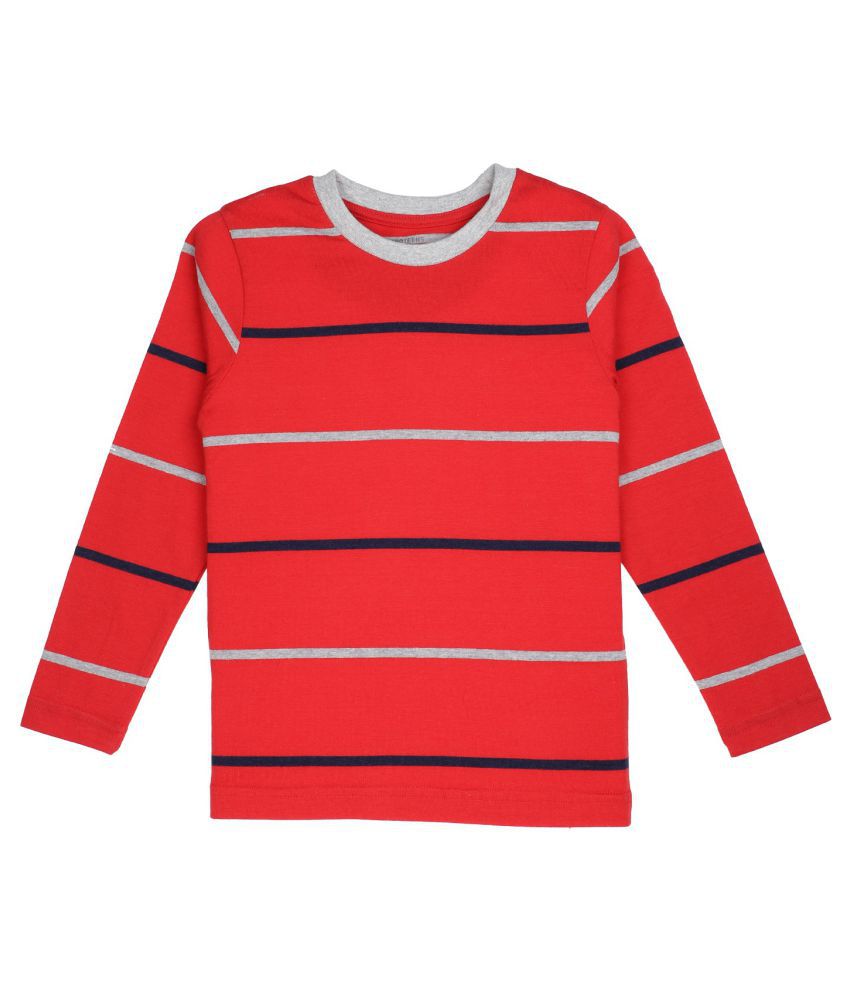     			Proteens Boys Red Printed Round Neck T-Shirts