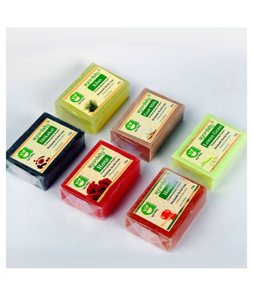     			Ayurdaily Assorted Natural Handmade Soaps - India's Traditional Soap 750 g Pack of 6