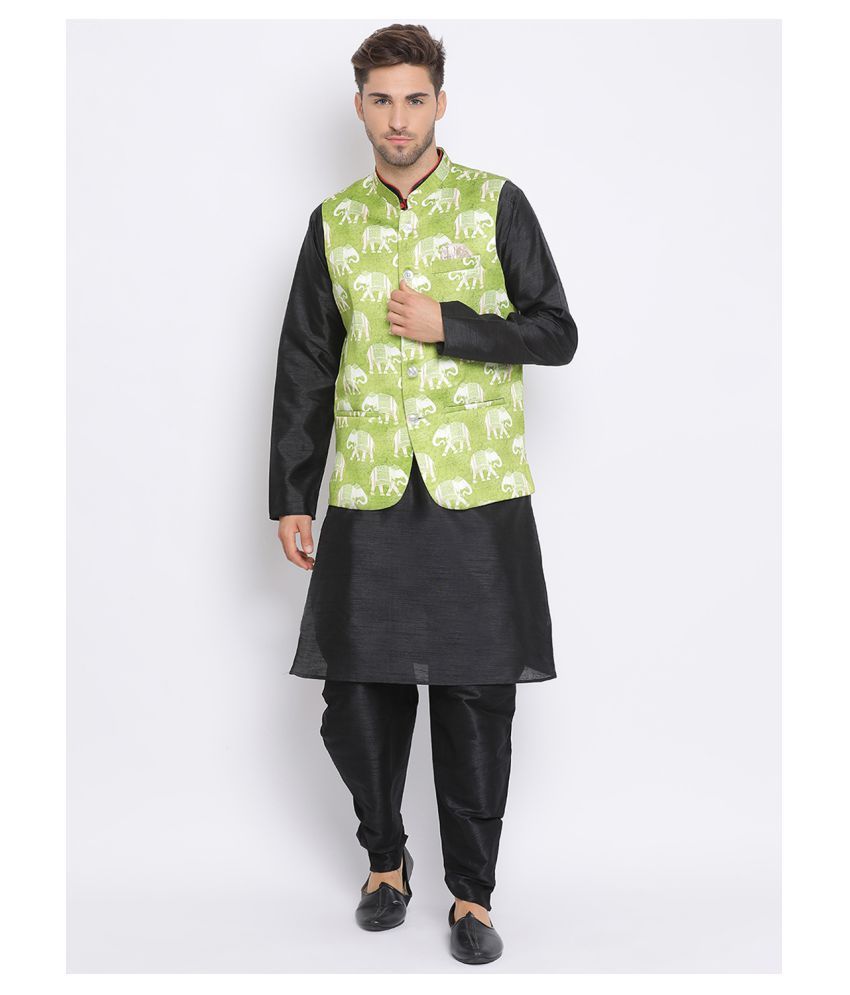     			Hangup Multi Polyester Blend Kurta Pyjama Set