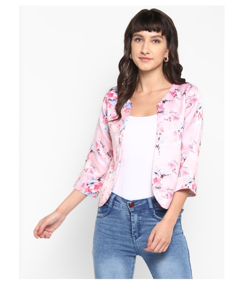 Hangup Polyester Blend Pink Ethnic Jacket