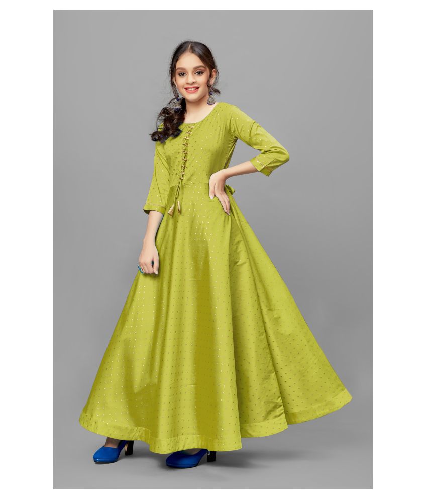     			Fashion Dream - Light Green Cotton Blend Girl's Gown ( Pack of 1 )