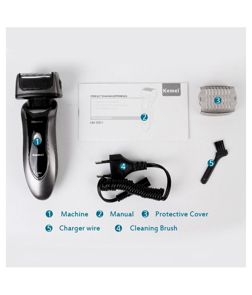 OP 2in1 Waterproof Rechargeable 3 Blade Beard Mustache Foil Shaver With