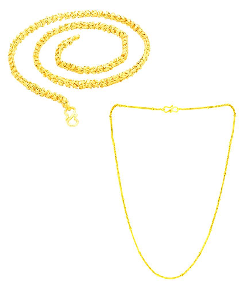     			KRIMO Gold Plated Two Chain Necklace Combo-100208