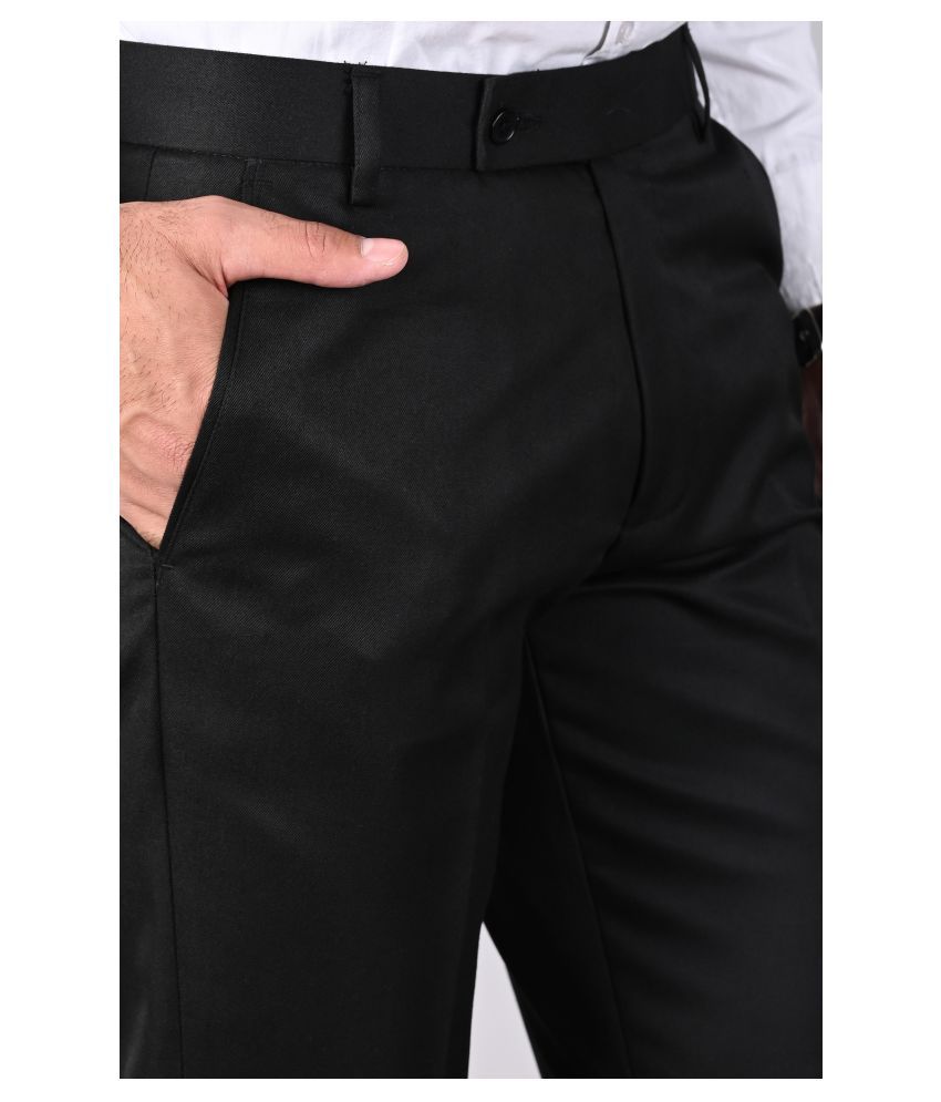 flat front slim fit trousers