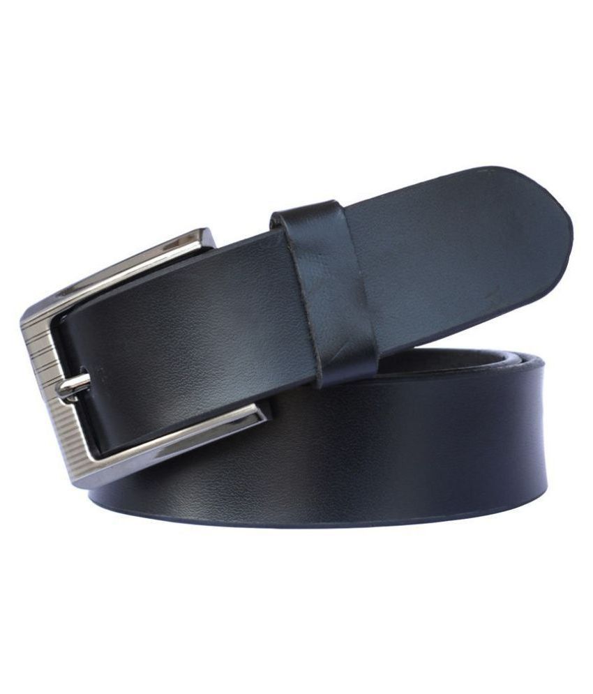     			SUNSHOPPING Black Leather Formal Belt