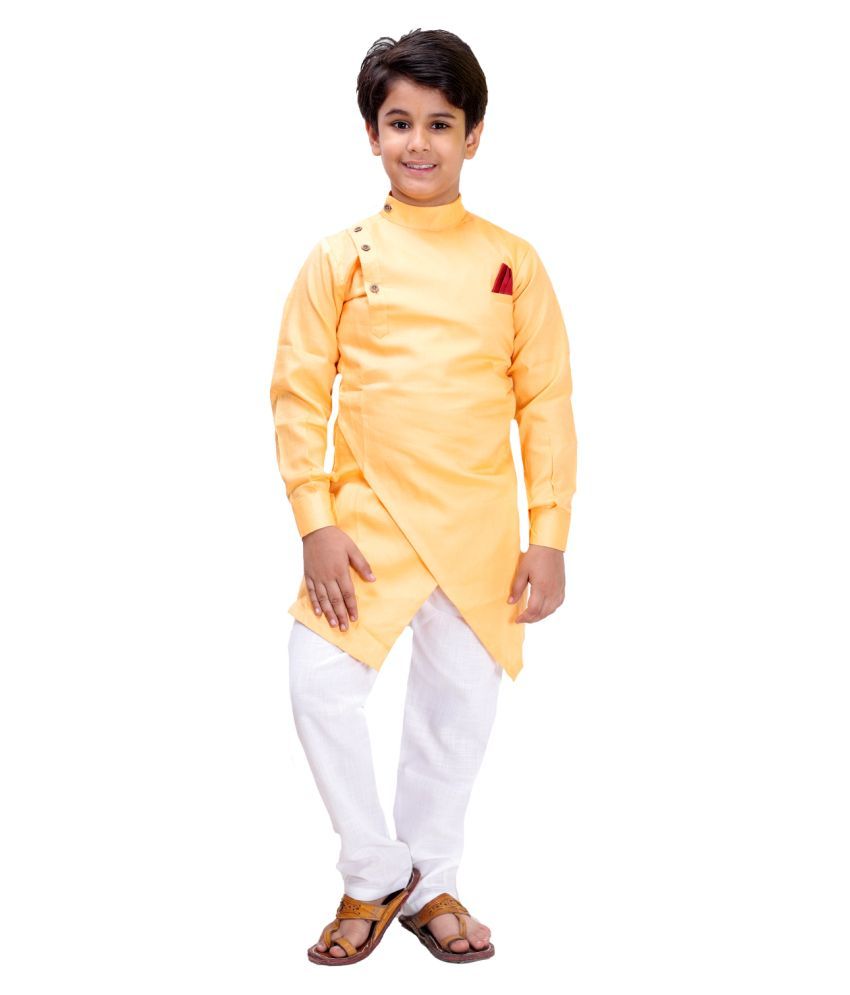     			Fourfolds Pack of 1 Boys Cotton Blend ( Yellow )