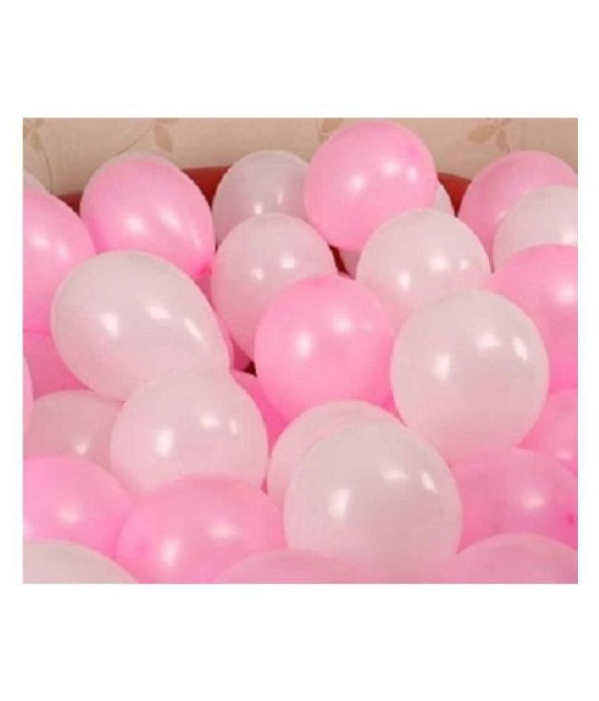     			GNGS Solid Anniversary Party Balloons (White, Pink, Pack of 50)