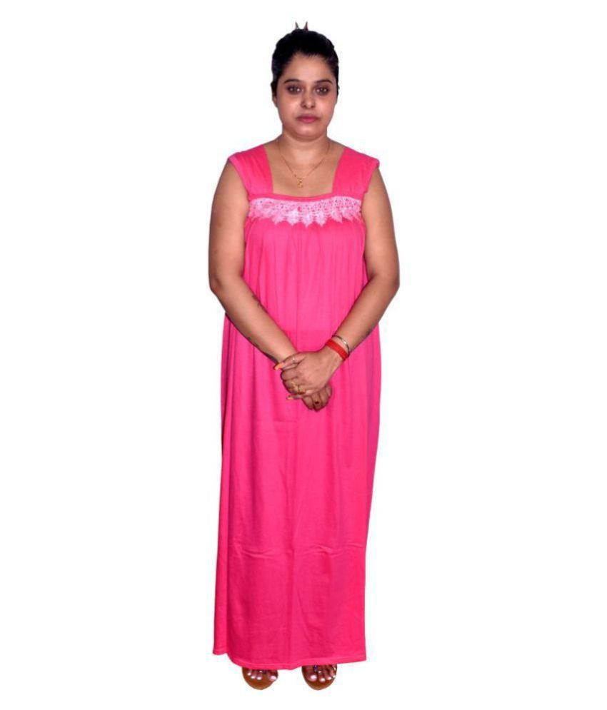     			PIYALI'S CREATION WOMEN'S Cotton Nighty & Night Gowns - Pink